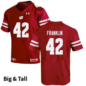 Men's Wisconsin Badgers NCAA #42 Jaylan Franklin Red Authentic Under Armour Big & Tall Stitched College Football Jersey CY31K63HI